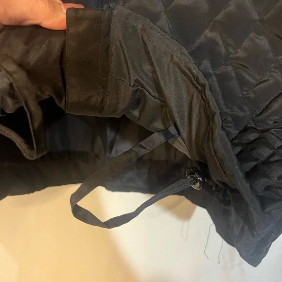 Larry Levine Black Quilted Down Puffer Jacket with Authentic Fox Fur Women’s S - Picture 7 of 12